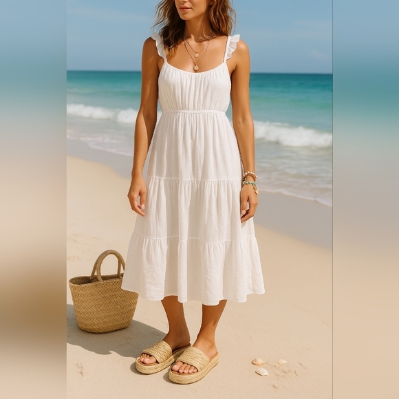 NIB A New Day Casey Woven Straw Platform Sandals Beige Size 8.5 Coastal Boho - Picture 2 of 8